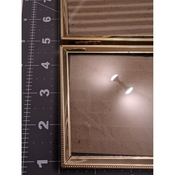 MCM Tri Fold Gold tone metal standing picture frame Intercraft vtg - Picture 2 of 8